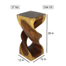 Haussmann Wood Double Twist End Table 12x12x26 in Height Oak Oil