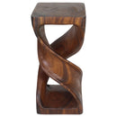 Haussmann Wood Double Twist End Table 12x12x26 in Height Walnut Oil