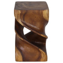 Haussmann Wood Double Twist End Table 14x14x23 in Height Walnut Oil
