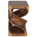 Haussmann Wood Double Twist End Table 14x14x23 in Height Walnut Oil