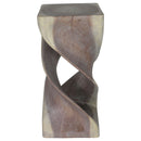 Haussmann Wood Double Twist End Table 14x14x30 in Height Grey Oil