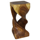 Haussmann Wood Double Twist End Table 14x14x30 in Height Oak Oil