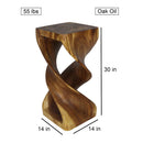 Haussmann Wood Double Twist End Table 14x14x30 in Height Oak Oil