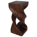 Haussmann Wood Double Twist End Table 14x14x30 in Height Walnut Oil