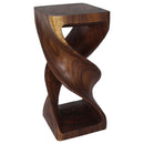 Haussmann Wood Double Twist End Table 14x14x30 in Height Walnut Oil