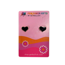 Dark Heart Stud Earrings in Black