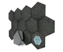 Hexagon Polyester Acoustic Panels - 12 Pack | Eco-Friendly Sound Absorption | Easy Peel & Stick Installation