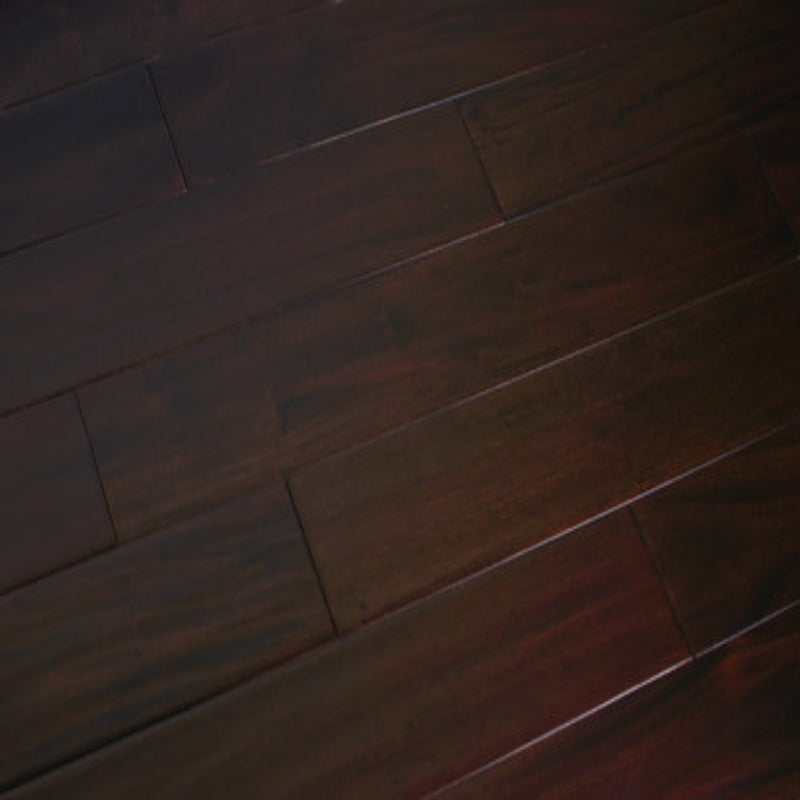 Solid Hardwood Indo Mahogany 4.75" Wide, 52" RL, 3/4" Thick Dark Ebony Smooth Floors - Mazzia Collection product shot angle view