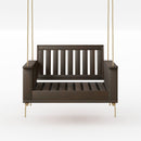 Amish Casual Rockford Daybed Swing Package with Included Cushions, Lounge, Dark Walnut Stain with Clearcoat