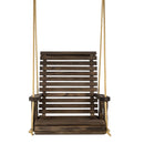 Amish Casual Dark Walnut Stain Clearcoat Roll Back Swing Chair