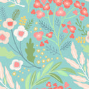 Modish Blue Floral Wallpaper Fashionable