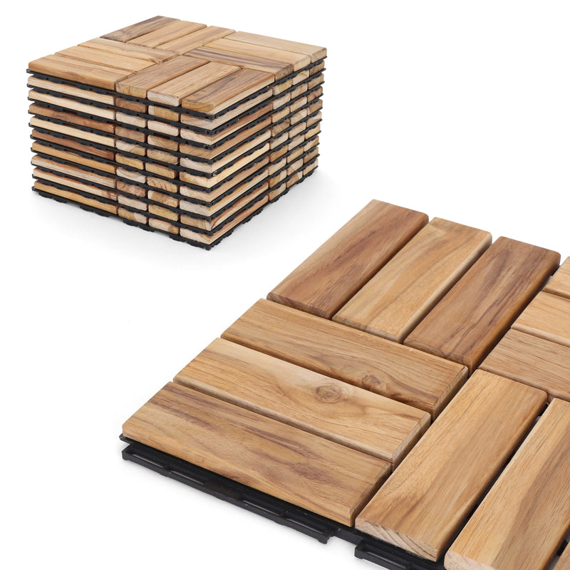 Teak Checker Deck Tiles