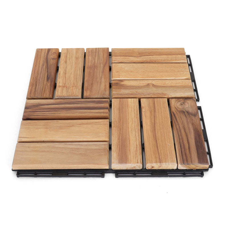 Teak Checker Deck Tiles