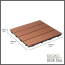 Deck Tiles - Premium WPC Interlocking | DECKO (11.8" x 11.8" x 0.8") - choose color - (One Piece)