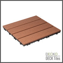 Deck Tiles - Premium WPC Interlocking | DECKO (11.8" x 11.8" x 0.8") - choose color - (One Piece)