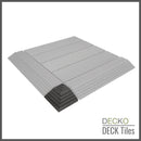 Deck Tile Corner Ramp Edge - for Premium WPC Interlocking Tiles | DECKO (3.1" x 3.1" x 0.8") - (One Piece)