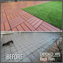 Deck Tiles - Premium WPC Interlocking - BROWN | DECKO (11.8" x 11.8" x 0.8" tile) - (One Piece)