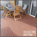 Deck Tiles - Premium WPC Interlocking - BROWN | DECKO (11.8" x 11.8" x 0.8" tile) - (One Piece)