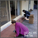 Deck Tiles - Premium WPC Interlocking - BROWN | DECKO (11.8" x 11.8" x 0.8" tile) - (One Piece)