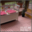 Deck Tiles - Premium WPC Interlocking - BROWN | DECKO (11.8" x 11.8" x 0.8" tile) - (One Piece)