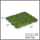 <b>Artificial Grass Tiles</b> - Premium Interlocking Turf | DECKO (11.8" x 11.8" x 0.8" tile) - (One Piece)