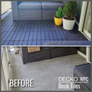 Deck Tiles - Premium WPC Interlocking - CHARCOAL | DECKO (11.8" x 11.8" x 0.8" tile) - (One Piece)