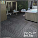 Deck Tiles - Premium WPC Interlocking - CHARCOAL | DECKO (11.8" x 11.8" x 0.8" tile) - (One Piece)