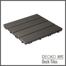 Deck Tiles - Premium WPC Interlocking - CHARCOAL | DECKO (11.8" x 11.8" x 0.8" tile) - (One Piece)
