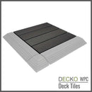 Deck Tiles - Premium WPC Interlocking - CHARCOAL | DECKO (11.8" x 11.8" x 0.8" tile) - (One Piece)