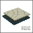 Deck Tiles - BEIGESTONE - Interlocking PP Flooring - High End Polypropylene | 100% Recyclable | DECKO Lite (12" x 12" x 0.78" tile)