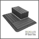Deck Tiles - <b>GREYSLAT</b> - Interlocking PP Flooring - High End Polypropylene | 100% Recyclable | DECKO Lite - (24" x 12" x 0.78" tile)