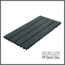 Deck Tiles - <b>GREYSLAT</b> - Interlocking PP Flooring - High End Polypropylene | 100% Recyclable | DECKO Lite - (24" x 12" x 0.78" tile)