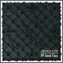 Deck Tiles - GREYSTONE - Interlocking PP Flooring- High End Polypropylene | 100% Recyclable | DECKO Lite (12" x 12" x 0.78" tile)