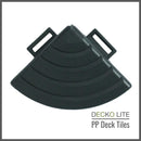 Deck Tiles Ramp Edge for Interlocking PP Flooring | DECKO Lite (12" x 2.36" x 0.78") - High End Polypropylene | 100% Recyclable