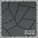 Deck Tiles - GREYSTONE - Interlocking PP Flooring- High End Polypropylene | 100% Recyclable | DECKO Lite (12" x 12" x 0.78" tile)
