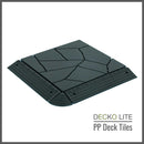 Deck Tiles - GREYSTONE - Interlocking PP Flooring- High End Polypropylene | 100% Recyclable | DECKO Lite (12" x 12" x 0.78" tile)