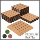 Deck Tiles - Premium WPC Interlocking - TEAK | DECKO (11.8" x 11.8" x 0.8" tile) - (One Piece)