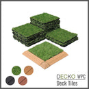 <b>Artificial Grass Tiles</b> - Premium Interlocking Turf | DECKO (11.8" x 11.8" x 0.8" tile) - (One Piece)
