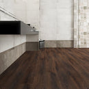WPC Vinyl Rigid Core 9" Width 60" RL 8.5mm Thick, 1.5mm IXPE, Deep Espresso, Romulus Floors - Mazzia Collection bath view 2