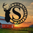 Deer Head Monogram Name Sign