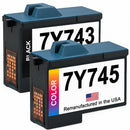 U.S. Remanufactured Ink Cartridges for Dell Series 2 7Y743 Black / 7Y745 Color Combo Pack