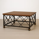 DemarForge Coffee Table 101K - Wrought Iron European Chestnut Woodtop product shot