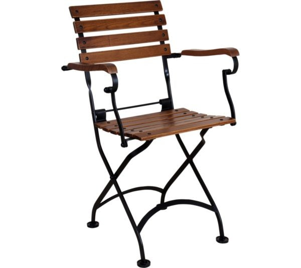 DemarForge Folding Chair 5505 - Stackable - European Chestnut Wood Clear Coated Slats (Set of 2) angle view