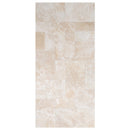 Denizli Beige Antique Pattern Travertine Tile - Full Truckload brushed and chiseled product shot top view