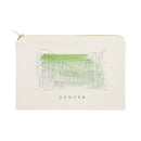 Denver Cityscape Cotton Canvas Cosmetic Bag