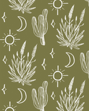 Desert Sky Wallpaper, moss green and white