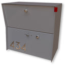 RetroBox Locking Small Package Wall Mounted Mailbox in TEXTURED GRAY METALLIC