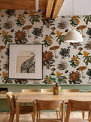 Shrooms Wallpaper, off-white and marigold