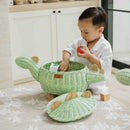 Dinosaur Rattan Storage Basket Mint Green - Medium
