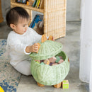 Dinosaur Rattan Storage Basket Mint Green - Medium